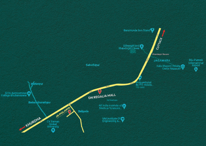 JB Polaris Tamando Bhubaneswar location map