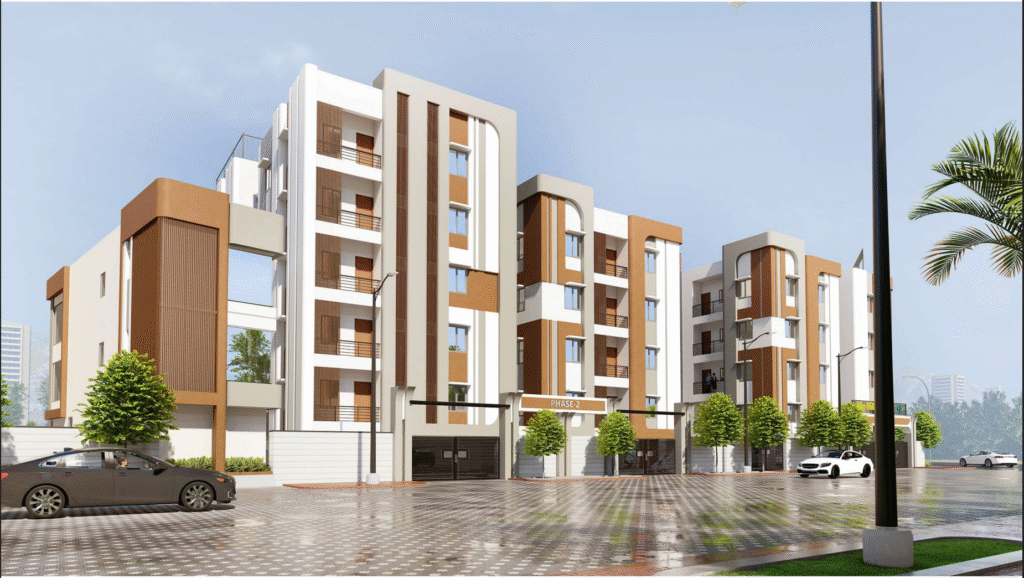 Bedroom design in My Hill Nest Phase I apartments Bhubaneswar