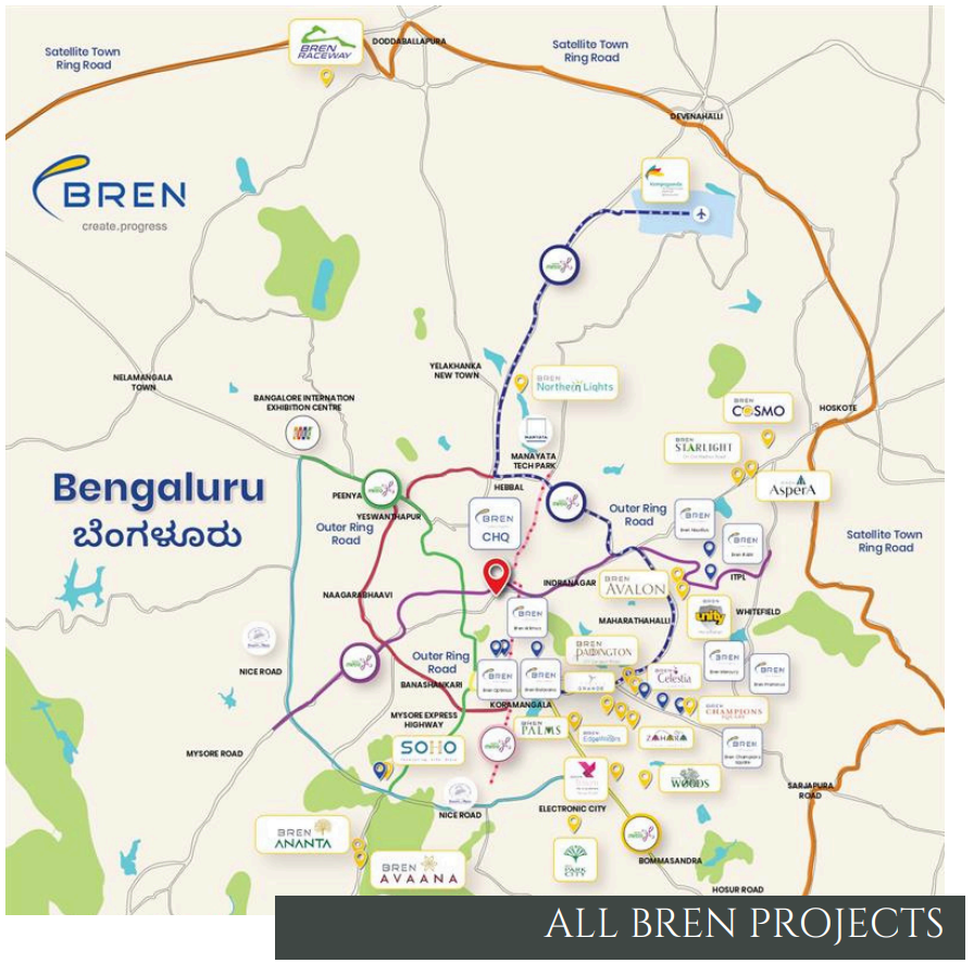Bren Park City Location Map Electronic City Bangalore