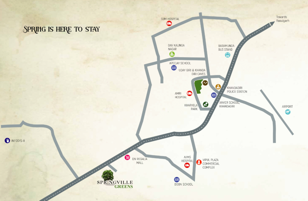 Springville Greens Location Map Bhubaneswar