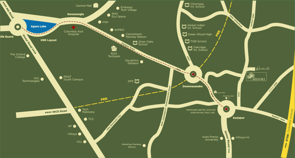 Tattvam Midori location map Sarjapur Bangalore